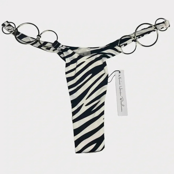 Monica Hansen Beachwear Size Small Wild Stripes Thong Bikini Bottom Zebra - Picture 6 of 10
